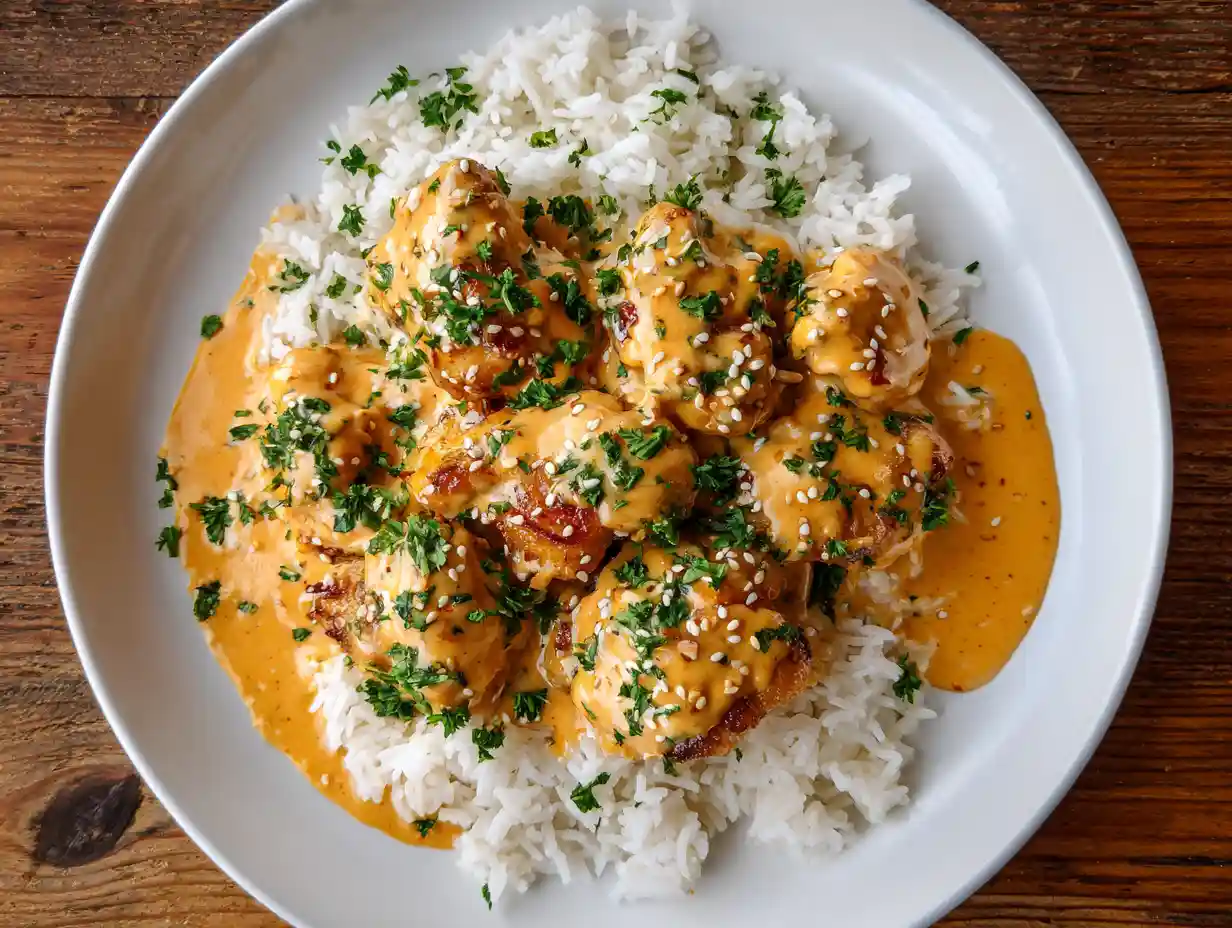 Skillet Bang Bang Chicken Thighs
