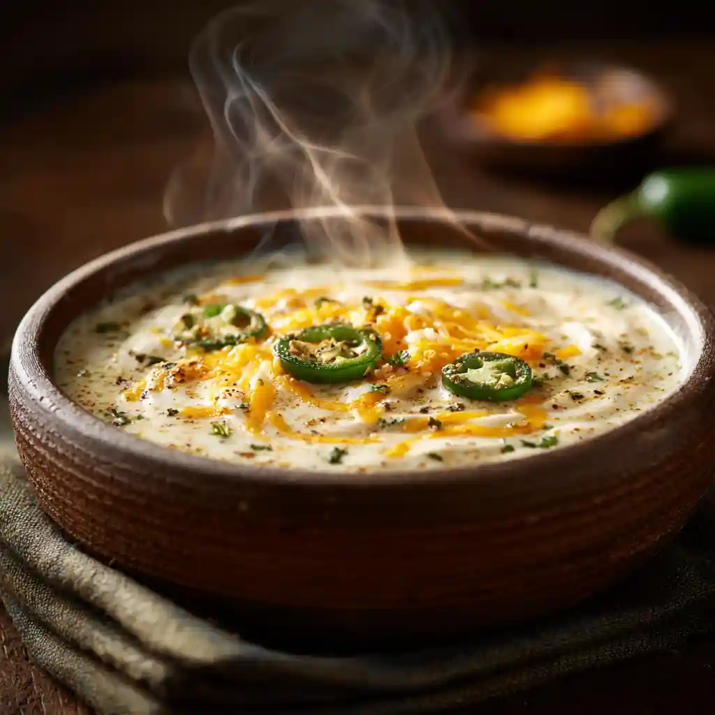 Jalapeño Popper Soup with Grilled Cheese Dippers