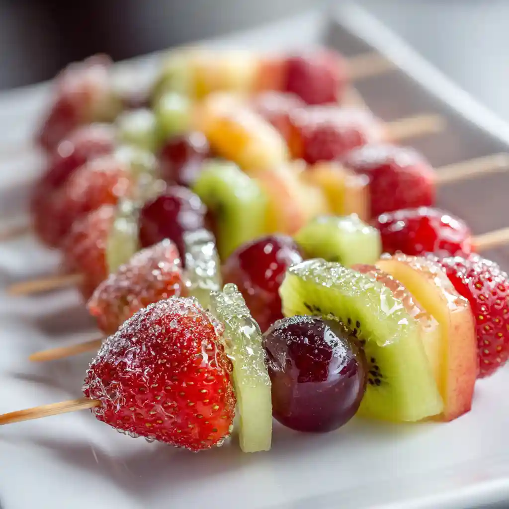 how to make Candied Fruit Skewers