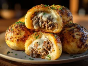 Garlic Parmesan Cheeseburger Bombs
