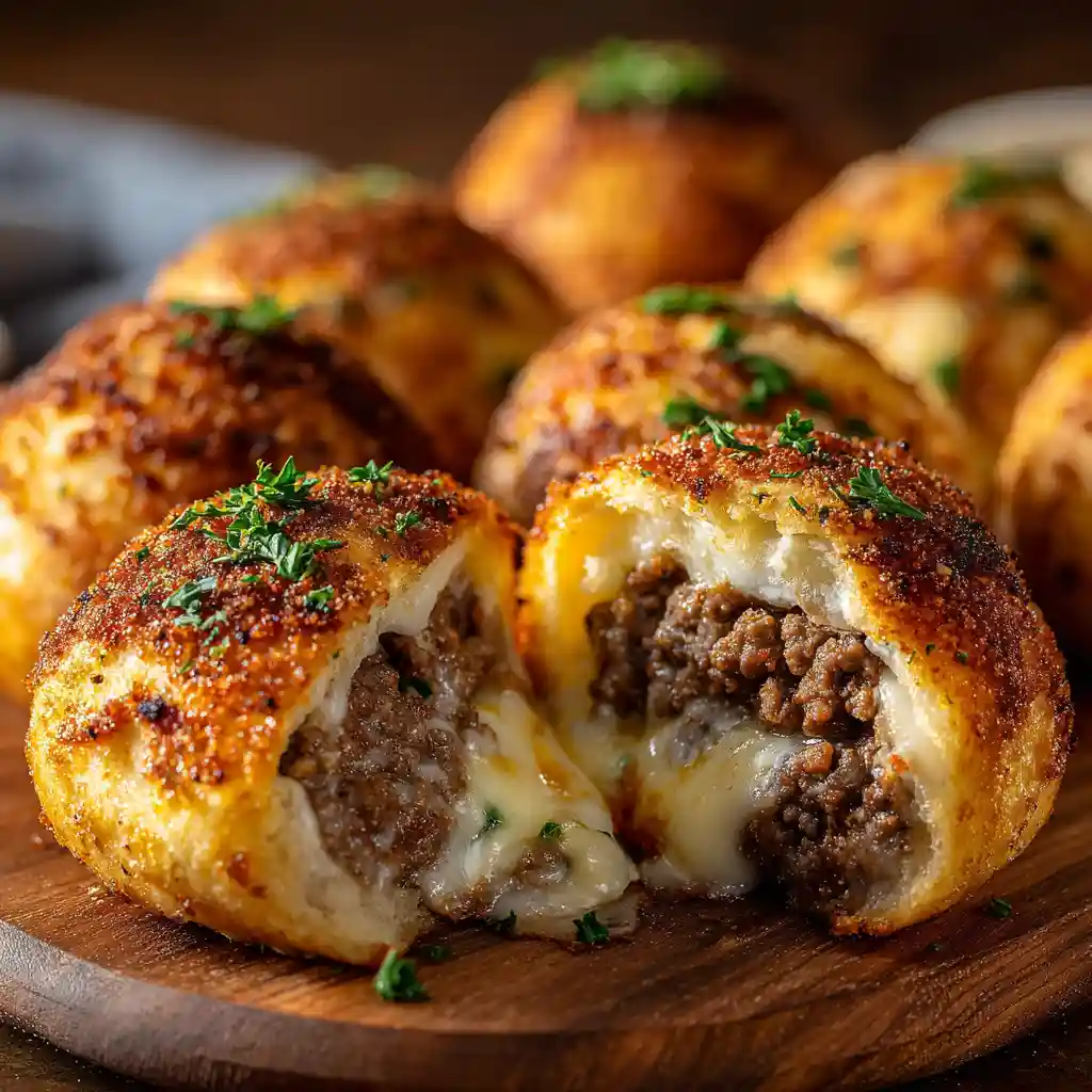 Garlic Parmesan Cheeseburger Bombs