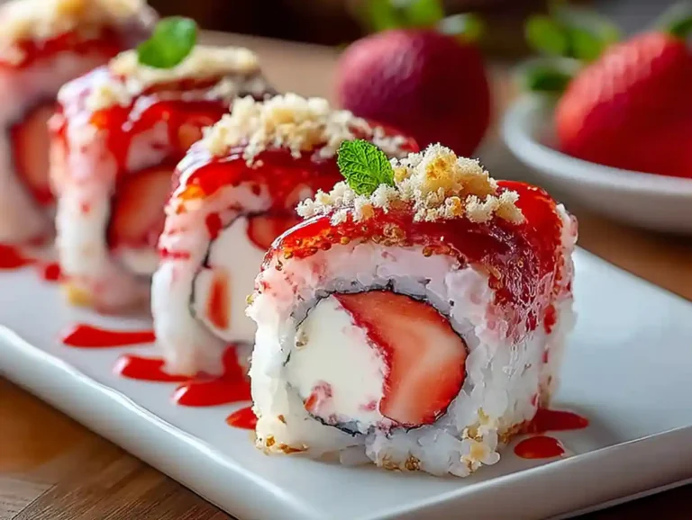 Strawberry Shortcake Sushi Rolls