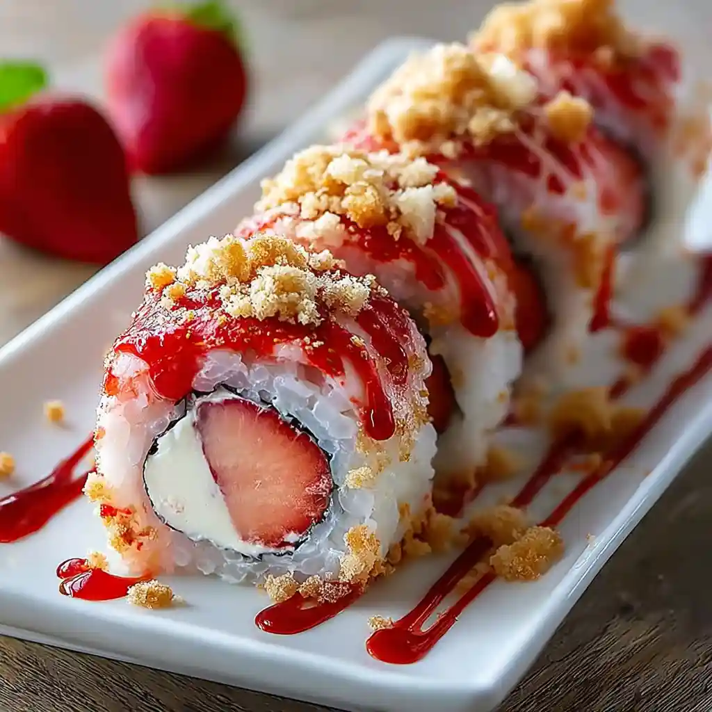 Strawberry Shortcake Sushi Rolls