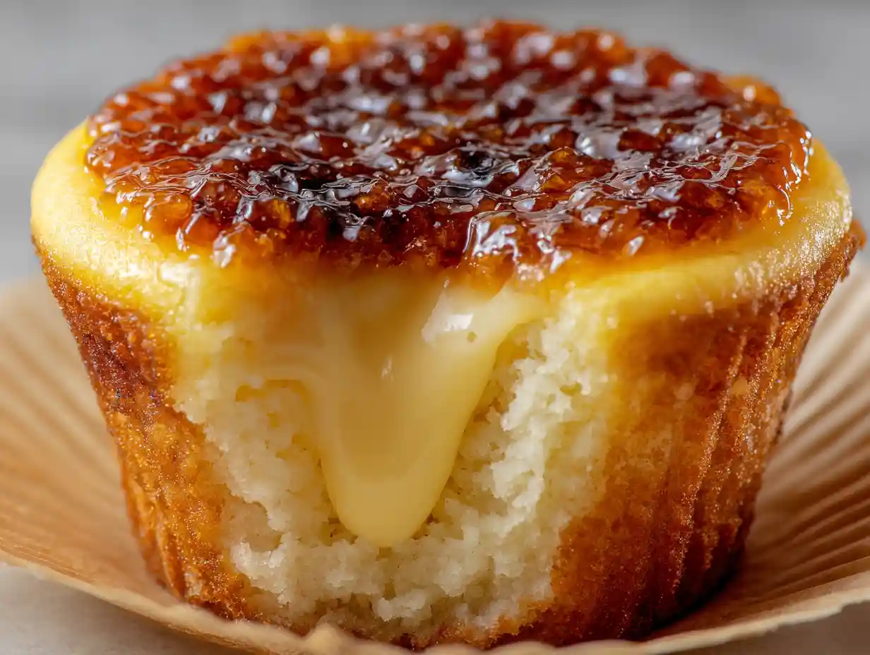 Vanilla Bean Crème Brûlée Cheesecake Cupcakes