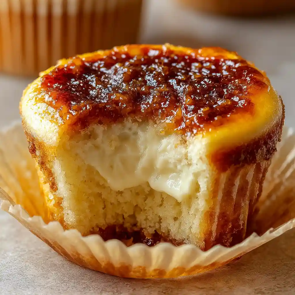 Vanilla Bean Crème Brûlée Cheesecake Cupcakes