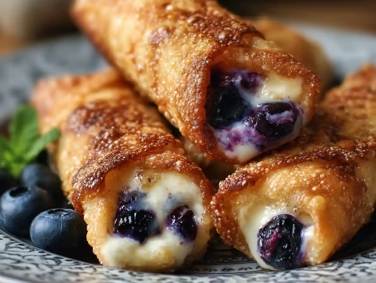 Irresistibly Easy Blueberry Cream Cheese Egg Rolls