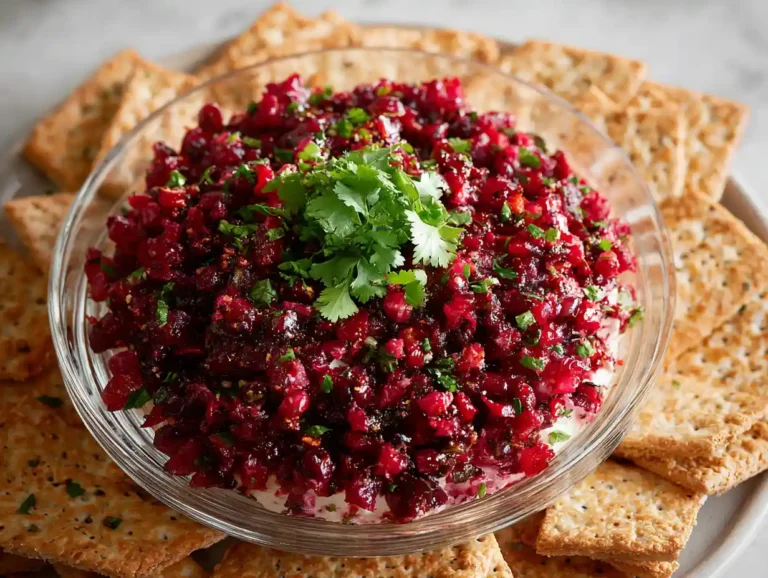 Cranberry Salsa over Cream Cheese