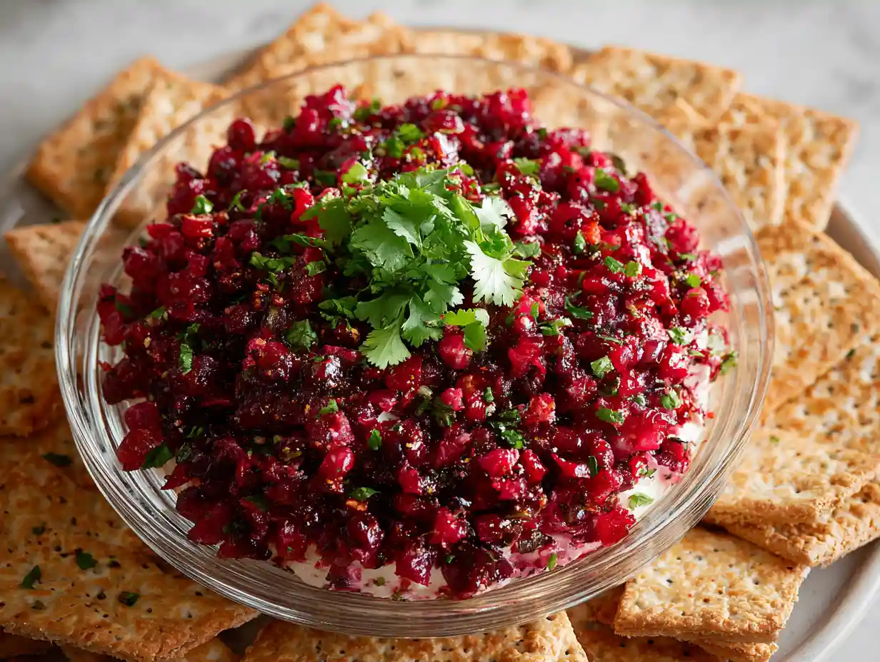 Amazing Cranberry Salsa Over Cream Cheese Recipe