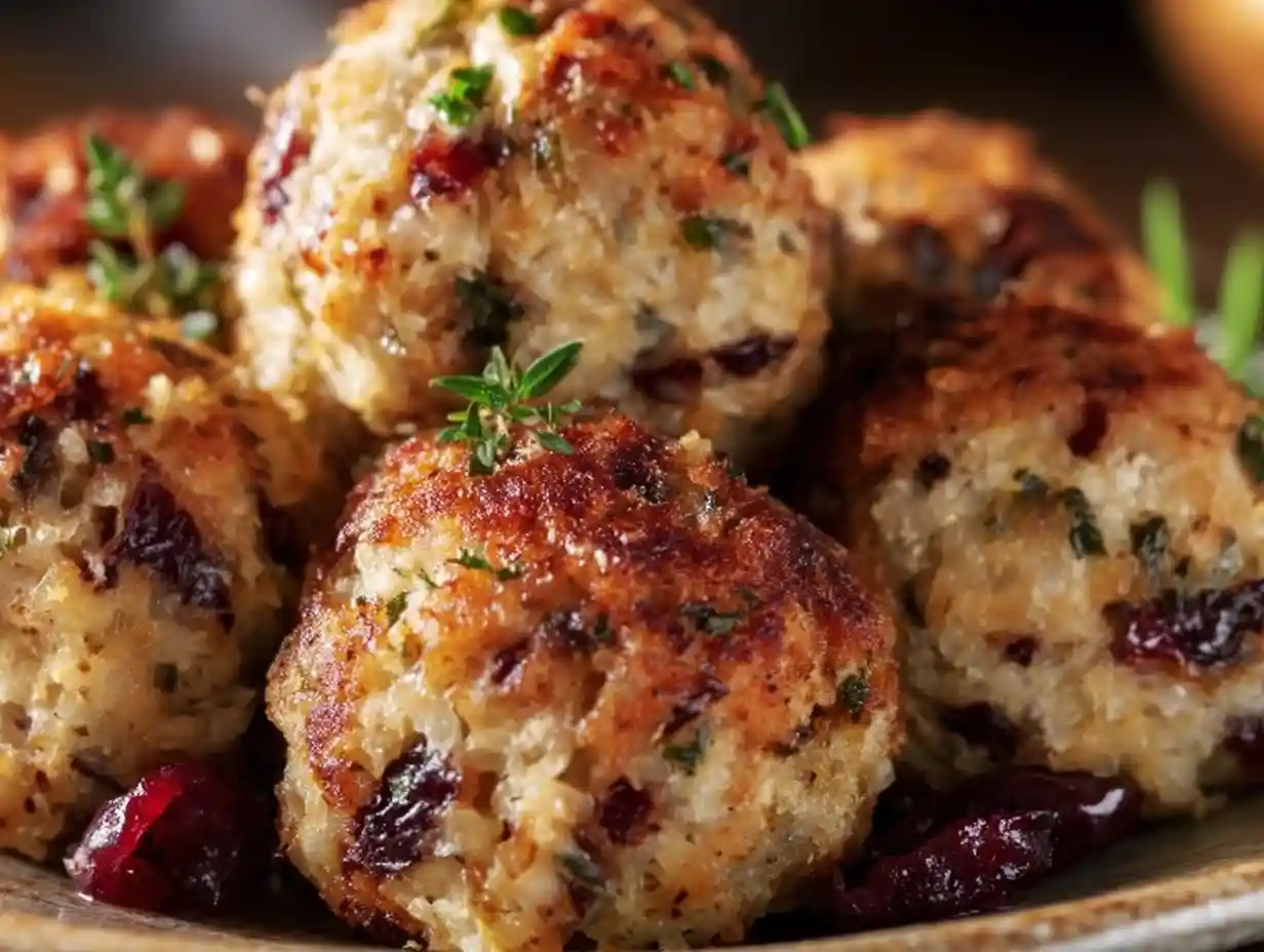 Easy & Amazing Cranberry Turkey Stuffing Balls Recipe