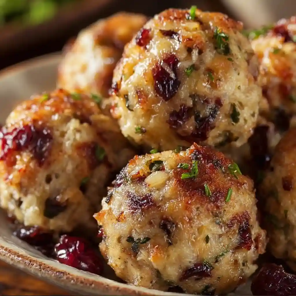Cranberry Turkey Stuffing Balls Recipe